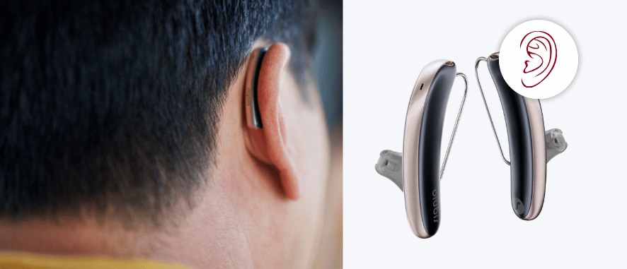 Patient with hearing aid product at HDH